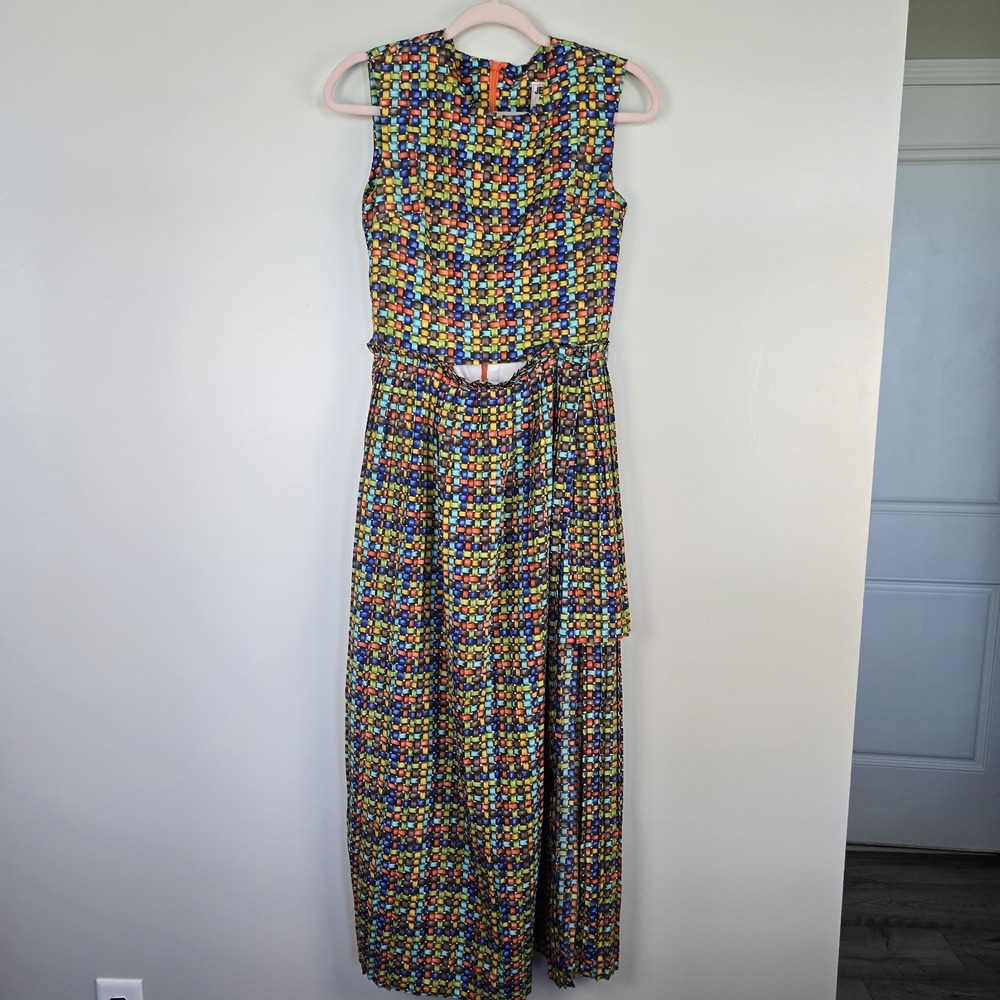 Vintage Jerry Hall‎ Bodycon Dress Asymmetrical Hi-Low  Sleeveless Sz S/M.B62